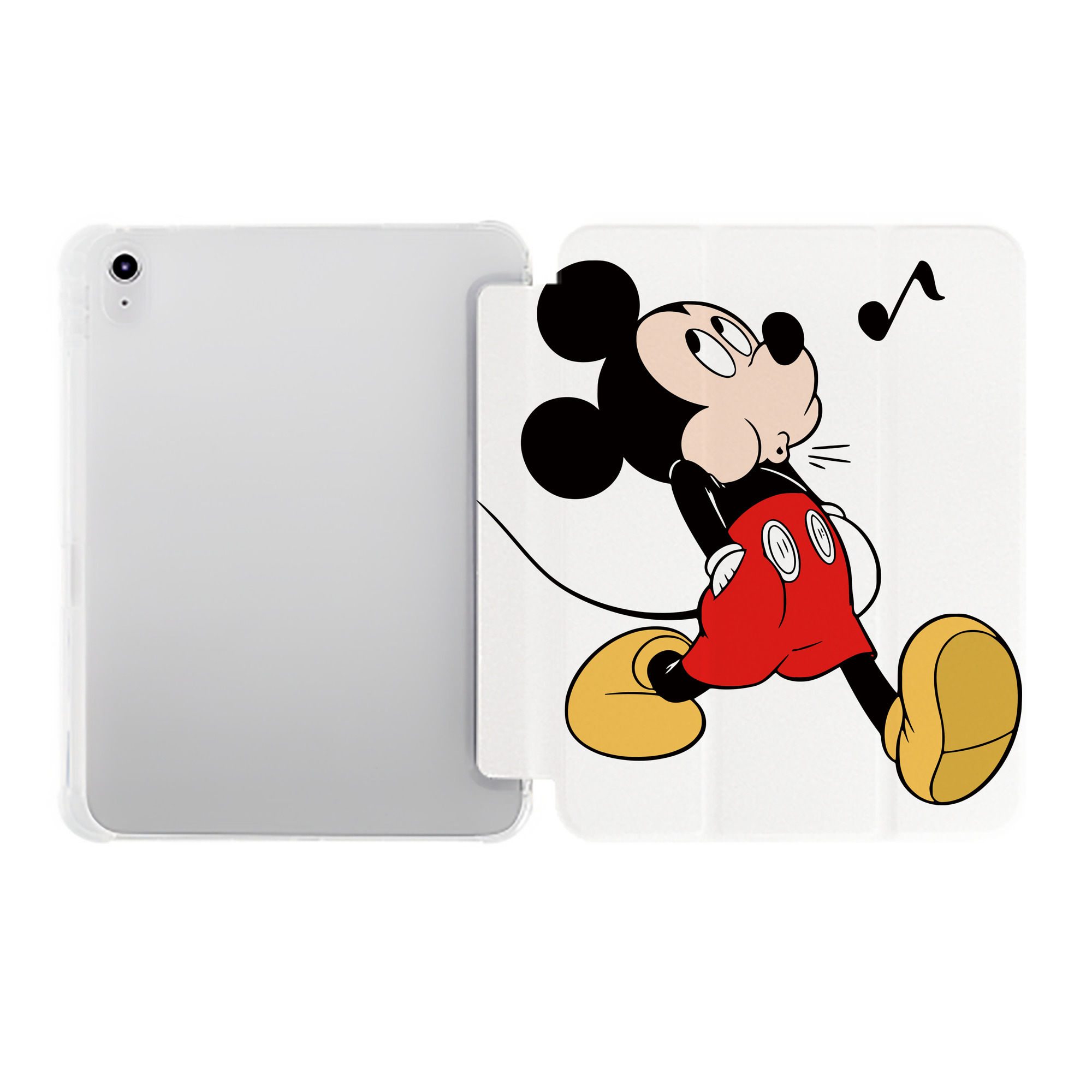 （画像用） ミッキーマウス Mickey Mouse IPad ケース ペン収納付き 三つ折りスタンド PUレザー×シリコン 対応機種9.5/10.5/10.9インチ